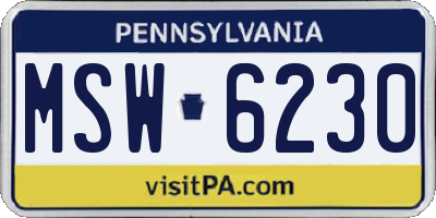 PA license plate MSW6230