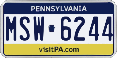 PA license plate MSW6244
