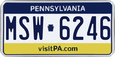 PA license plate MSW6246