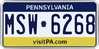 PA license plate MSW6268