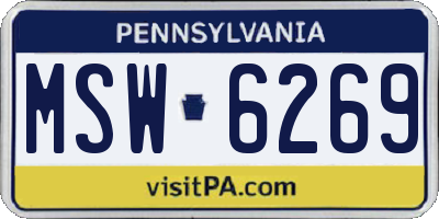 PA license plate MSW6269