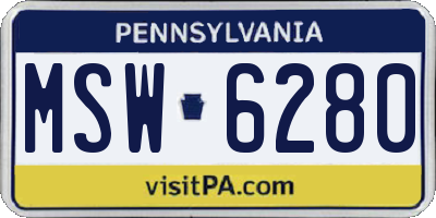 PA license plate MSW6280