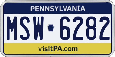PA license plate MSW6282