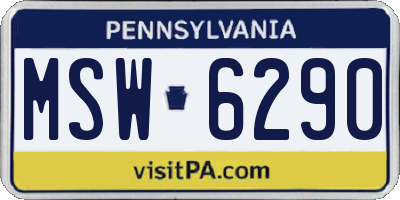 PA license plate MSW6290