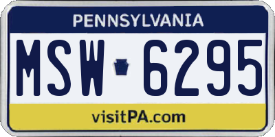 PA license plate MSW6295