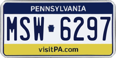 PA license plate MSW6297