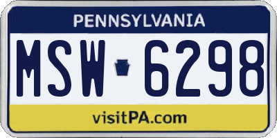 PA license plate MSW6298
