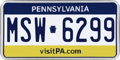 PA license plate MSW6299