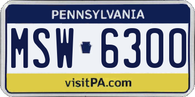 PA license plate MSW6300