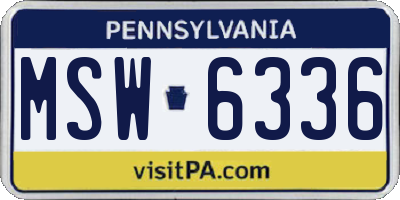 PA license plate MSW6336