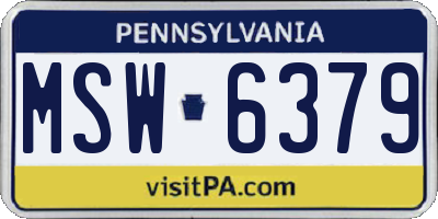 PA license plate MSW6379