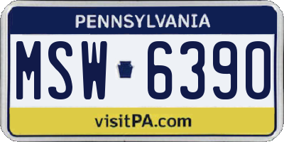 PA license plate MSW6390