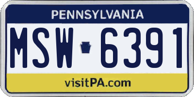 PA license plate MSW6391