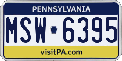 PA license plate MSW6395