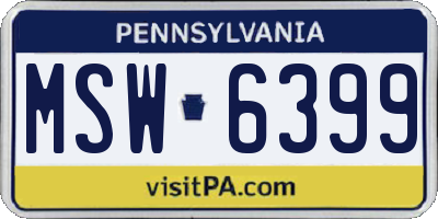 PA license plate MSW6399