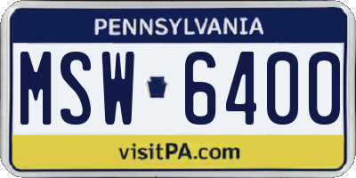 PA license plate MSW6400