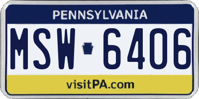 PA license plate MSW6406