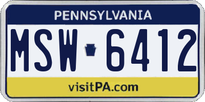 PA license plate MSW6412