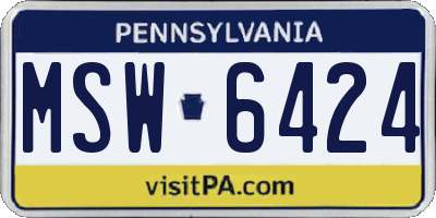 PA license plate MSW6424