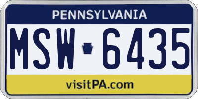 PA license plate MSW6435