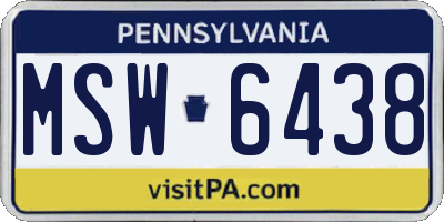 PA license plate MSW6438