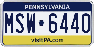 PA license plate MSW6440