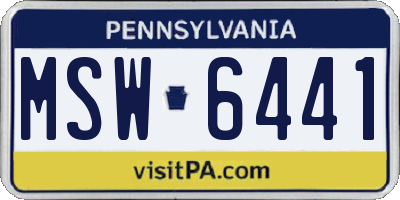 PA license plate MSW6441