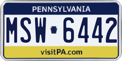 PA license plate MSW6442