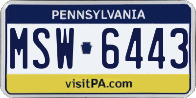 PA license plate MSW6443
