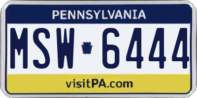 PA license plate MSW6444