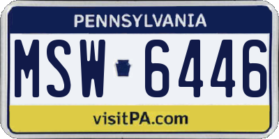 PA license plate MSW6446