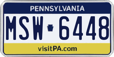 PA license plate MSW6448