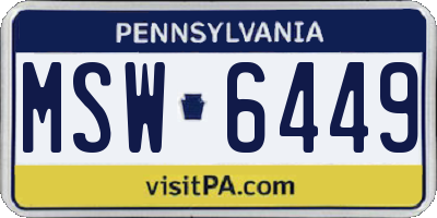 PA license plate MSW6449