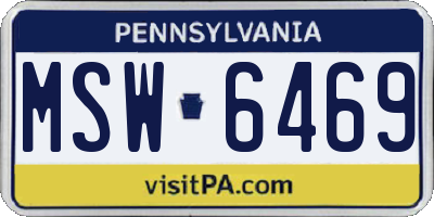 PA license plate MSW6469