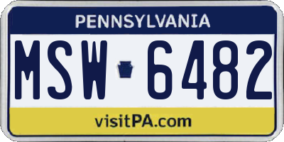 PA license plate MSW6482