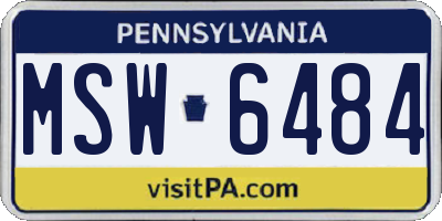 PA license plate MSW6484