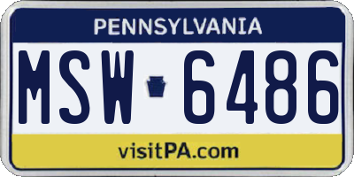 PA license plate MSW6486