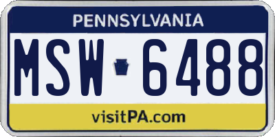 PA license plate MSW6488