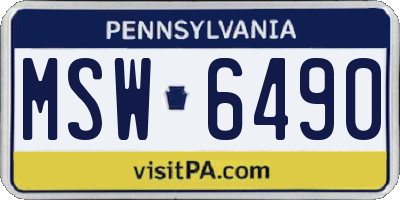 PA license plate MSW6490
