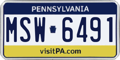 PA license plate MSW6491