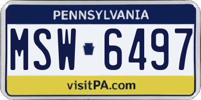 PA license plate MSW6497