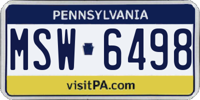 PA license plate MSW6498