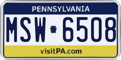 PA license plate MSW6508