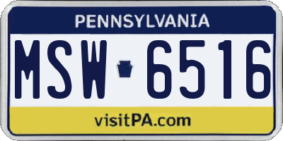 PA license plate MSW6516