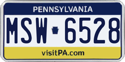 PA license plate MSW6528