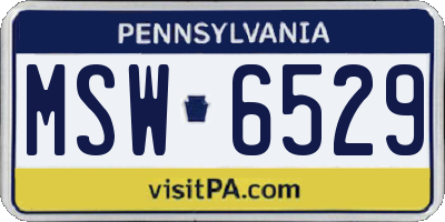 PA license plate MSW6529