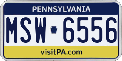 PA license plate MSW6556