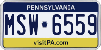 PA license plate MSW6559