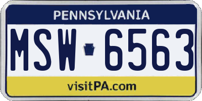 PA license plate MSW6563