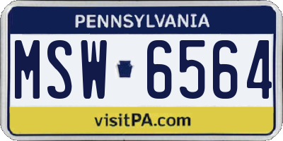 PA license plate MSW6564